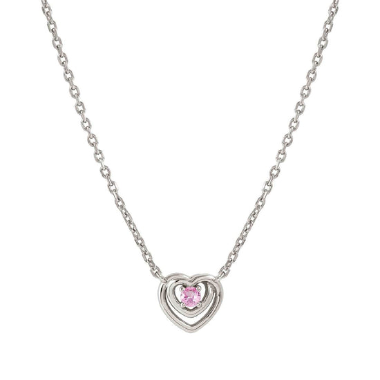 Collana girocollo Nomination in argento cuore e zircone rosa MISURA UNICA