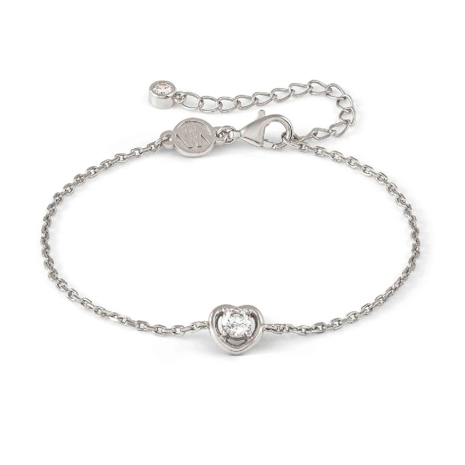 Bracciale catena Nomination in argento con cuore e zircone