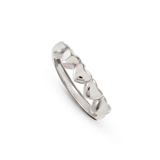 Anello donna Nomination in argento con fila dicinque cuori 004