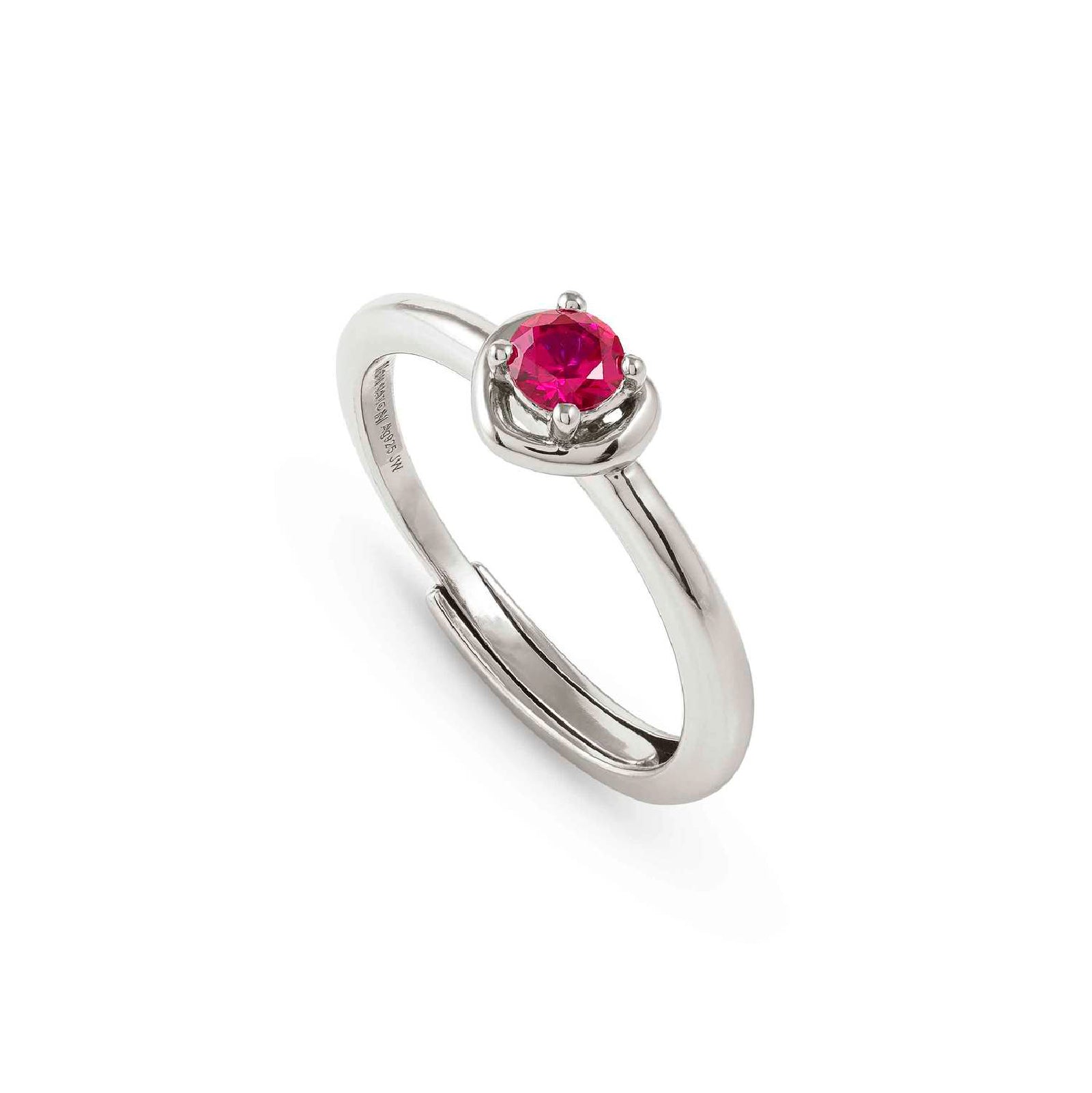 Anello donna Nomination in argento con cuore e zircone rosso Regolabile dalla 11 alla 17