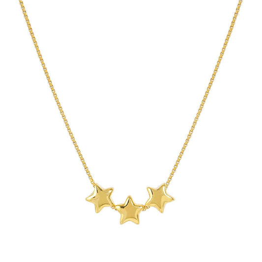 Collana girocollo Nomination argento dorato con tre stelle 009