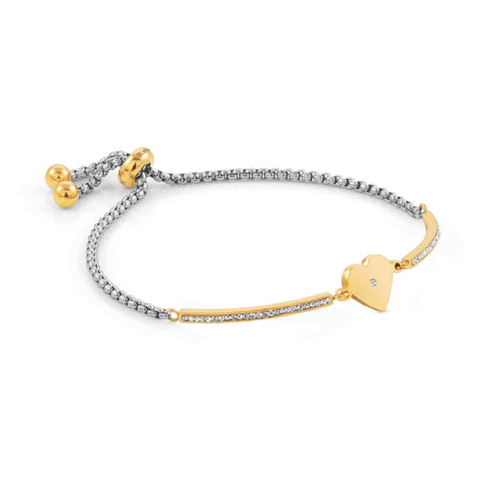 Bracciale acciaio oro Nomination Milleluci donna con Cuore e zirconi