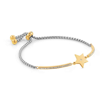 Bracciale acciaio oro Nomination Milleluci donna con Stella e zirconi