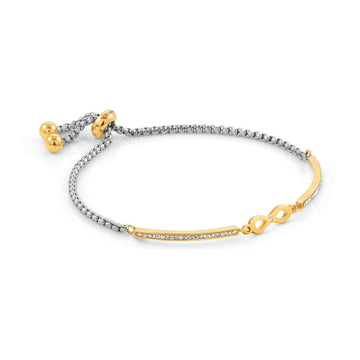 Bracciale acciaio oro Nomination Milleluci donna con Infinito e zirconi