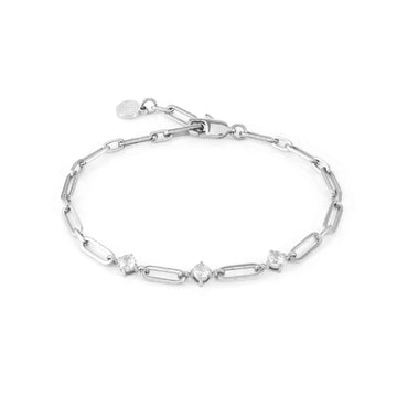 Bracciale acciaio argento Nomination Chainofstyle donna maglie ovali e zirconi