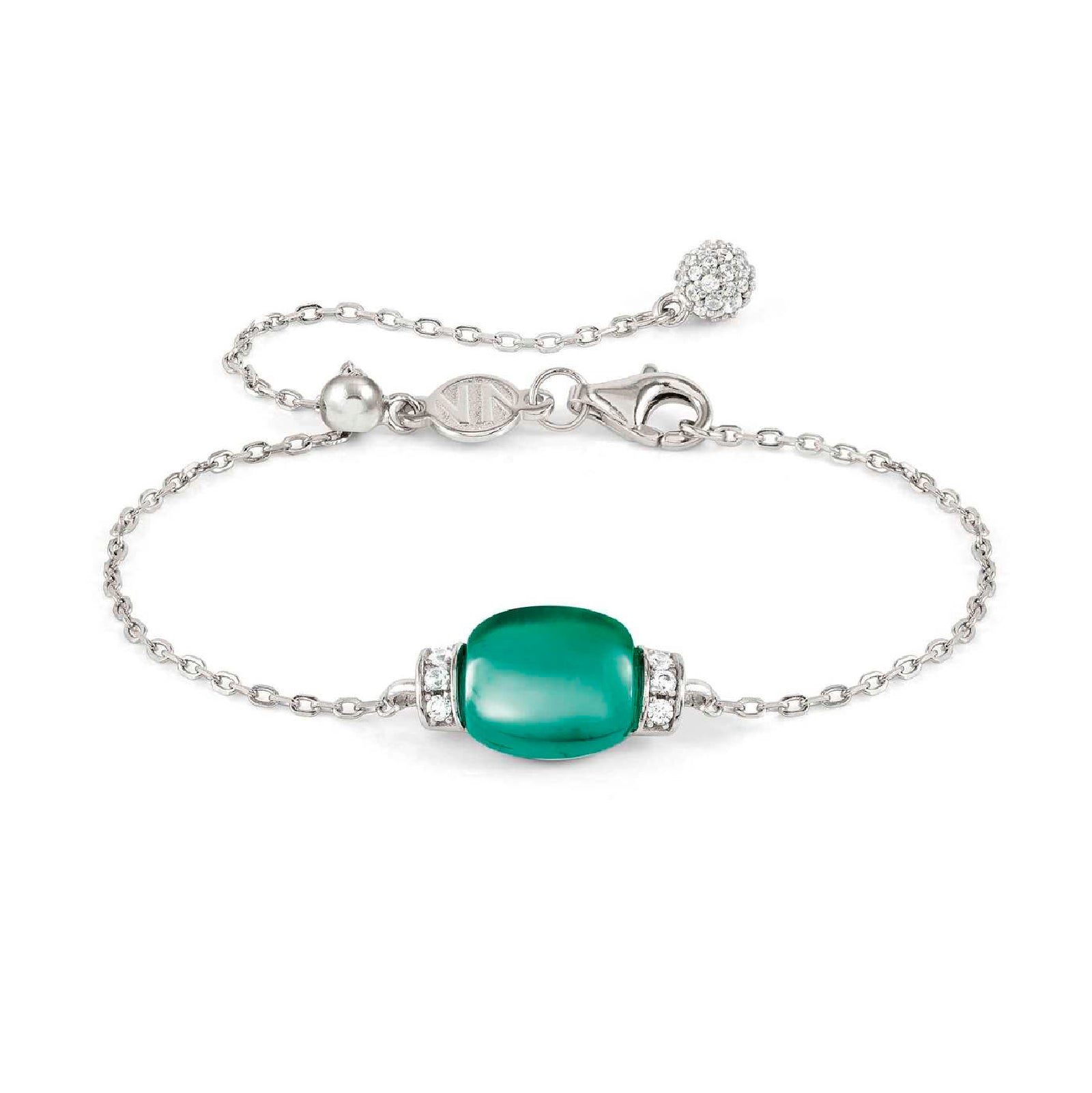 Bracciale Nomination in argento con pietre sintetiche verde