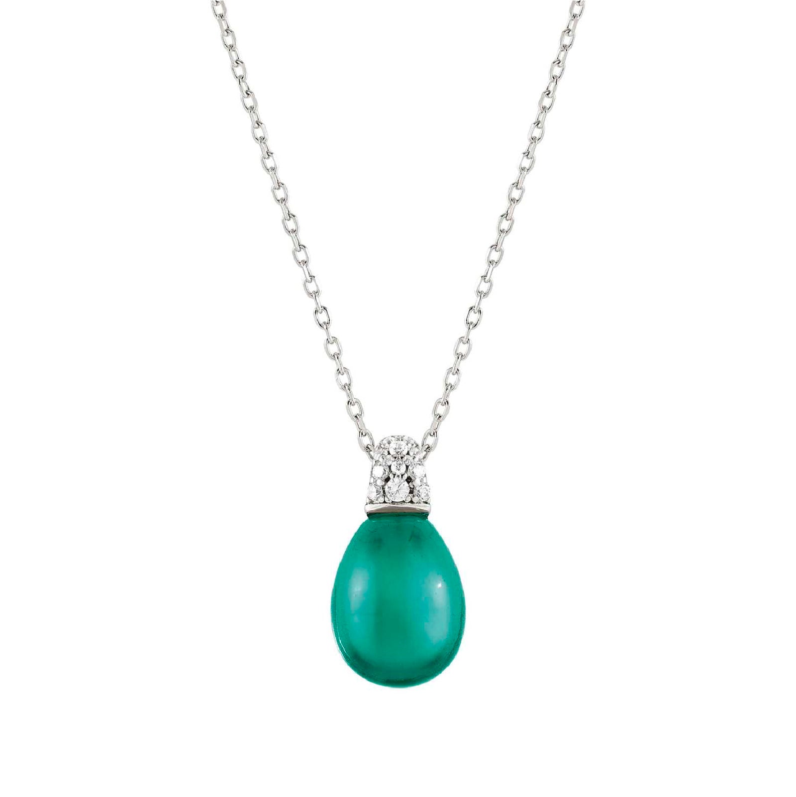 Collana Nomination in argento con pietre sintetiche verde