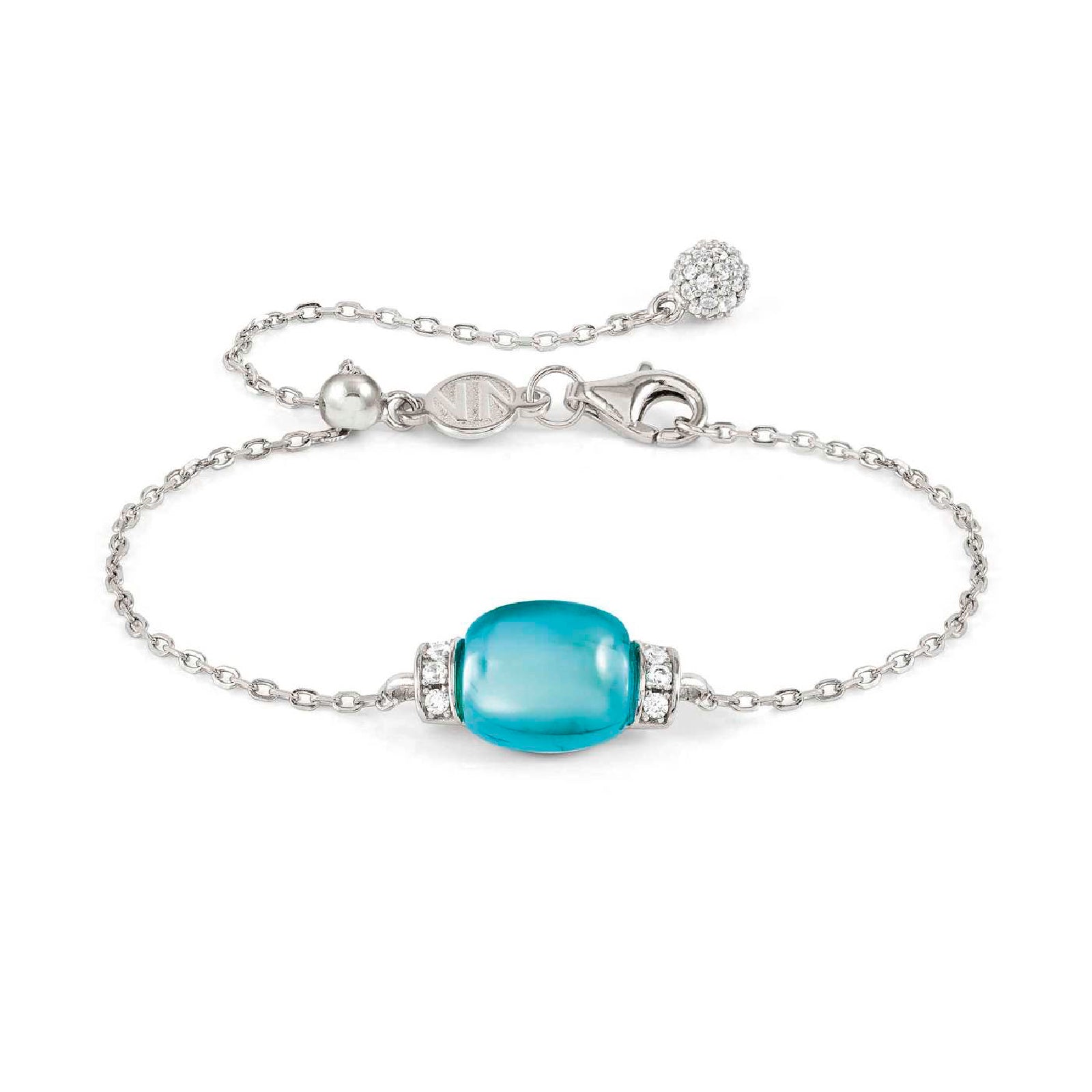 Bracciale Nomination in argento con pietre sintetiche celeste