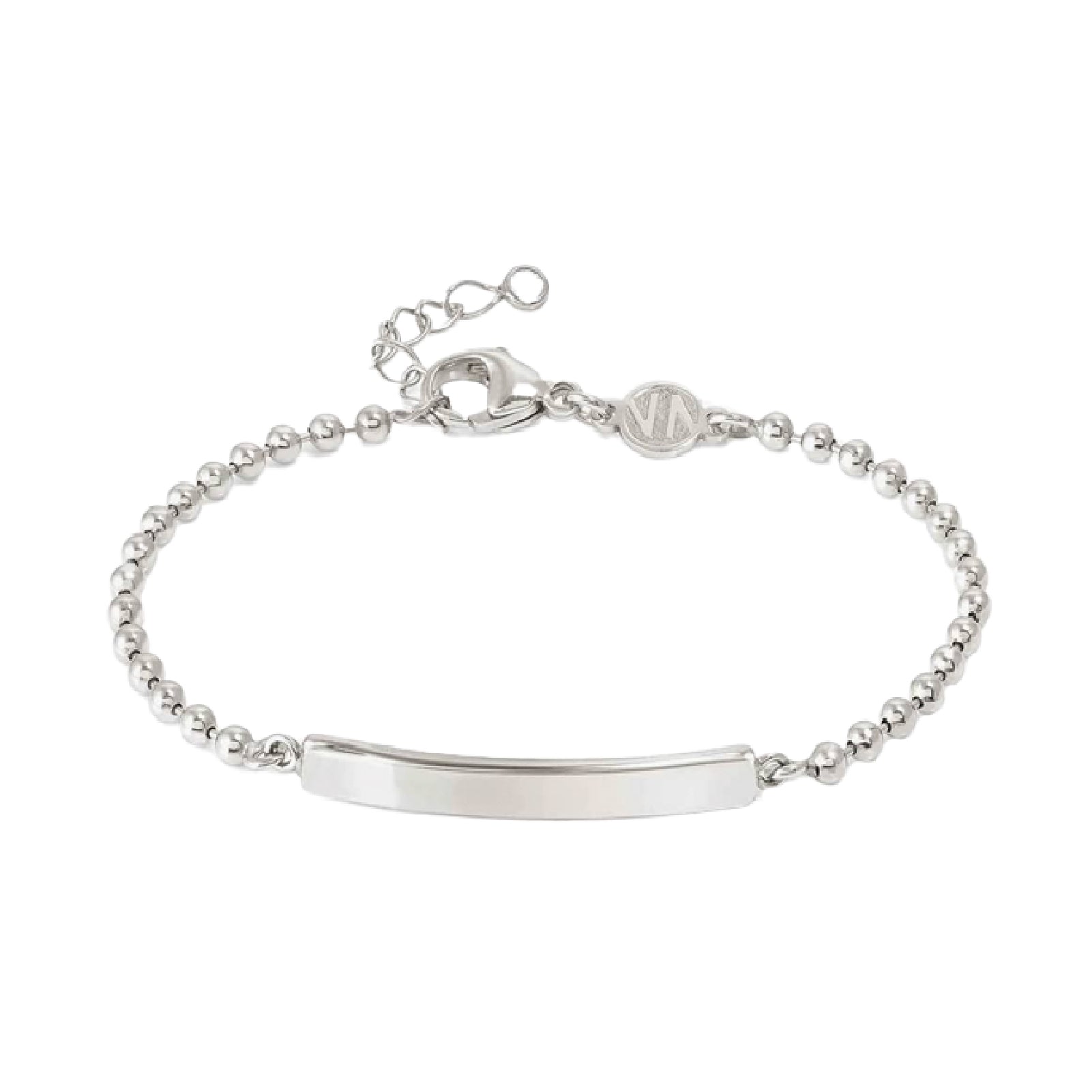 Bracciale catena Nomination in argento con sfere e targa 058