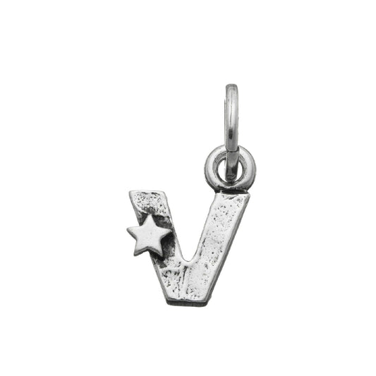 Charm donna Giovanni Raspini Charm "V" Con Stelle argento e iniziale