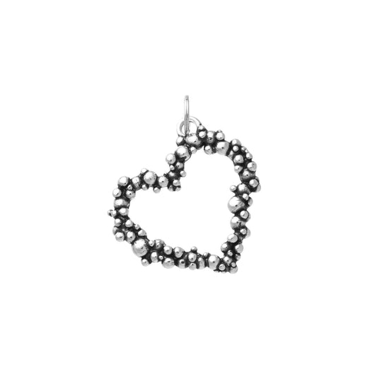 Charm donna Giovanni Raspini Perlage argento con cuore laterale 11094-1