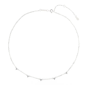 Collana girocollo donna Piti Malì White Ice in argento 5 triangoli zirconi