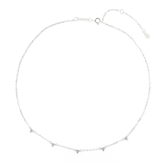 Collana girocollo donna Piti Malì White Ice in argento 5 triangoli zirconi