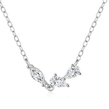 Collana girocollo donna Piti Malì White Ice in argento tre zirconi passanti