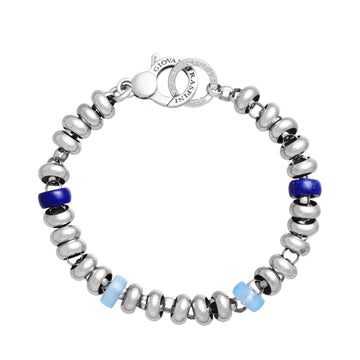 Bracciale catena donna Giovanni Raspini Bead argento lapislazzuli e agata