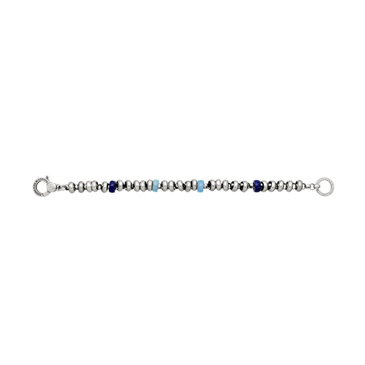 Bracciale catena donna Giovanni Raspini Bead argento lapislazzuli e agata