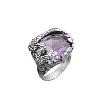 Anello donna Giovanni Raspini Color in argento con cristallo viola e serpente