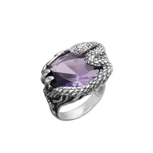 Anello donna Giovanni Raspini Color in argento con cristallo viola e serpente