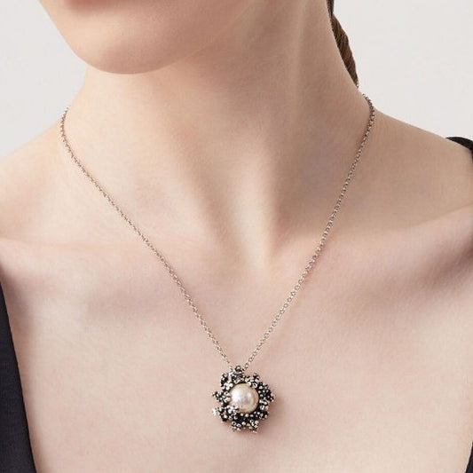 Collana donna Giovanni Raspini Mini Blossom in argento con perla e fiori