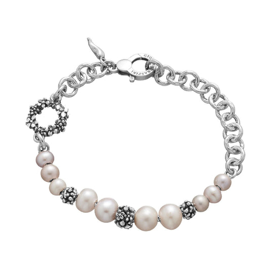 Bracciale donna Giovanni Raspini Blossom in argento con perle e fiori