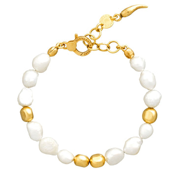 Bracciale donna Giovanni Raspini Riviera argento dorato con perle naturali e dorate