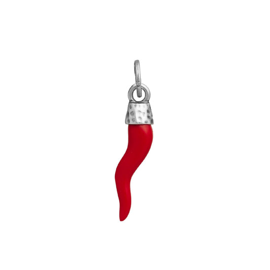 Charm donna Giovanni Raspini Corno Rosso Martellato argento