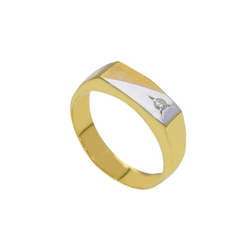 Anello bicolor donna JOY Gioielli in oro giallo e bianco con zircone