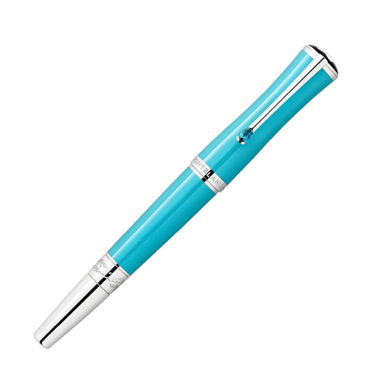 Penna roller Montblanc Muses Maria Callas resina e cristallo turchese