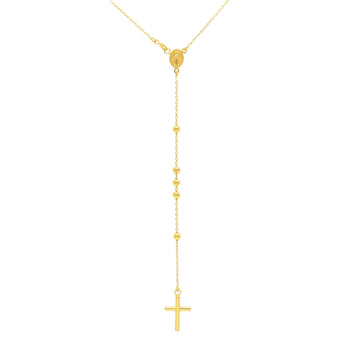 Collana rosario unisex JOY Gioielli Oro in oro giallo con croce e miracolosa