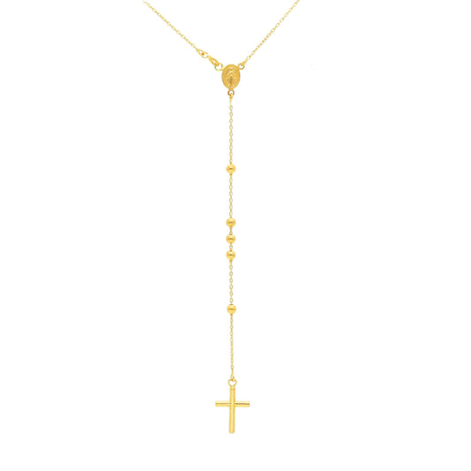 Collana rosario unisex JOY Gioielli Oro in oro giallo con croce e miracolosa