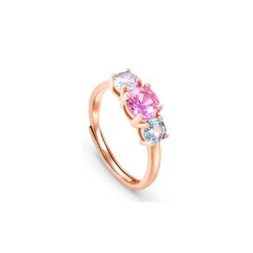 Anello trilogy donna Nomination Colour Wave in argento rosé e zirconi colorati