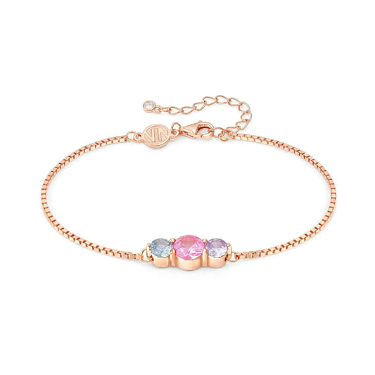 Bracciale donna Nomination Colour Wave in argento rosé con zirconi colorati