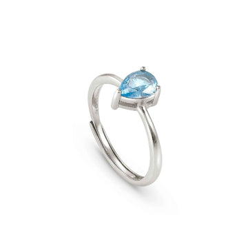 Anello Nomination Colour Wave donna in argento con zircone azzurro goccia