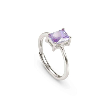 Anello Nomination Colour Wave donna in argento con zircone viola rettangolo