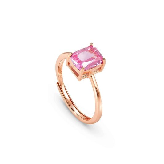 Anello Nomination Colour Wave donna in argento rosé e zircone rosa