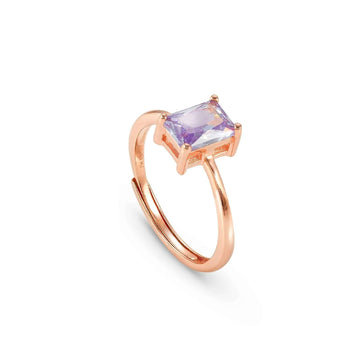 Anello Nomination Colour Wave donna in argento rosé e zircone viola