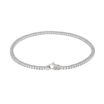 Bracciale tennis donna JOY Gioielli oro bianco con zirconi bianchi con moschettone 152936-1