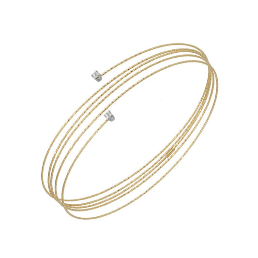 Bracciale donna MagicWire Perfect filo a spirale in oro giallo due diamanti 0,04ct 16-B5F-GD-01-1