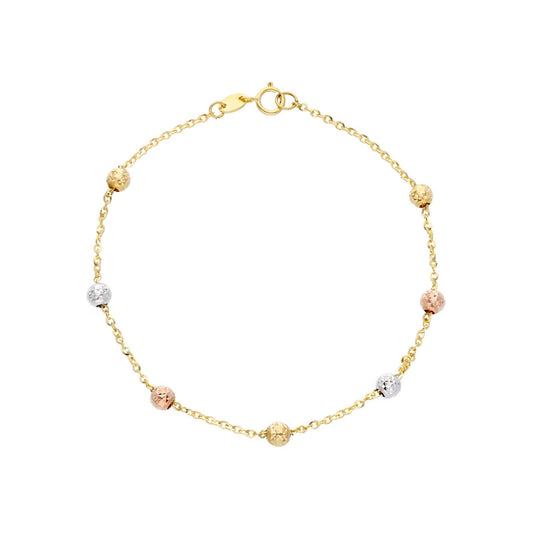 Bracciale donna JOY Gioielli oro giallo, rosé e bianco piccole sfere