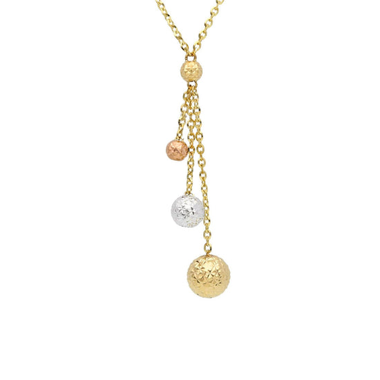 Collana donna JOY Gioielli oro giallo, rosé e bianco tre piccole sfere 168790-1