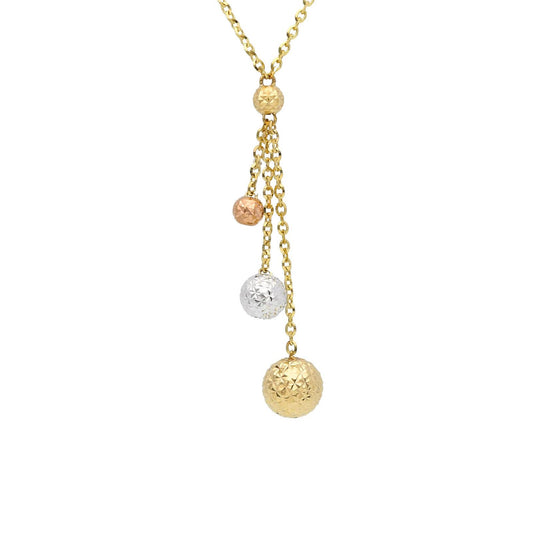 Collana donna JOY Gioielli oro giallo, rosé e bianco tre piccole sfere