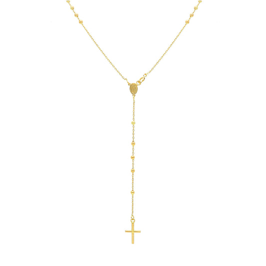 Collana rosario unisex JOY Gioielli Oro in oro giallo miracolosa e croce