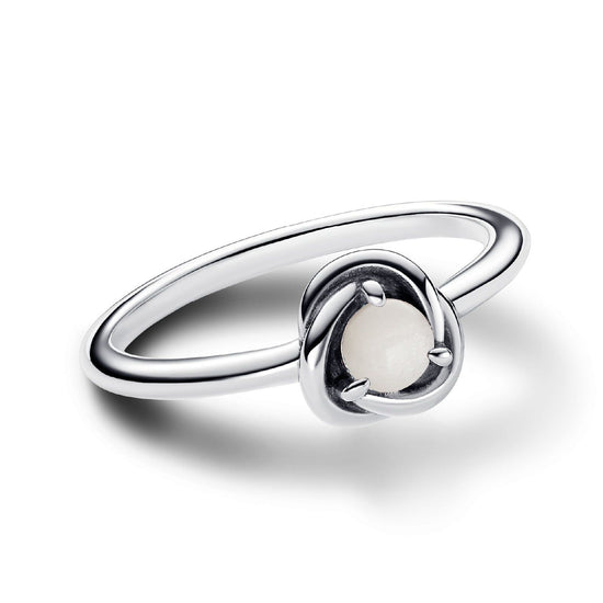 Anello donna Pandora Moments Cerchio Eterno Bianco Madreperla Giugno in argento 192993C06-2