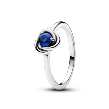 Anello donna Pandora Moments Cerchio Eterno Blu Settembre con cristallo blu in argento 192993C09-1