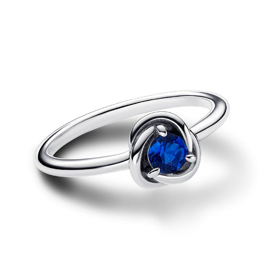 Anello donna Pandora Moments Cerchio Eterno Blu Settembre con cristallo blu in argento 192993C09-2