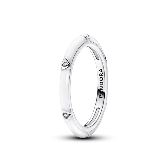 Anello donna Smalto Bianco con Pietre Luminose Pandora ME in argento con cubic zirconia 193089C01-1