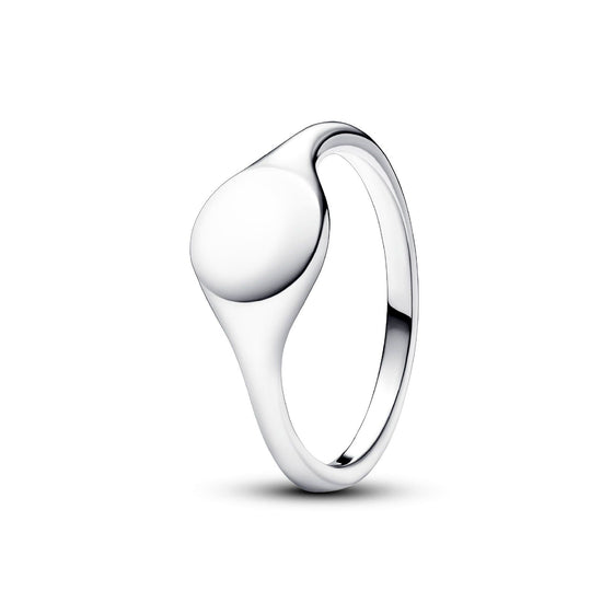 Anello Sigillo da donna Pandora Moments in argento con tondo centrale da incidere 193093C00-1