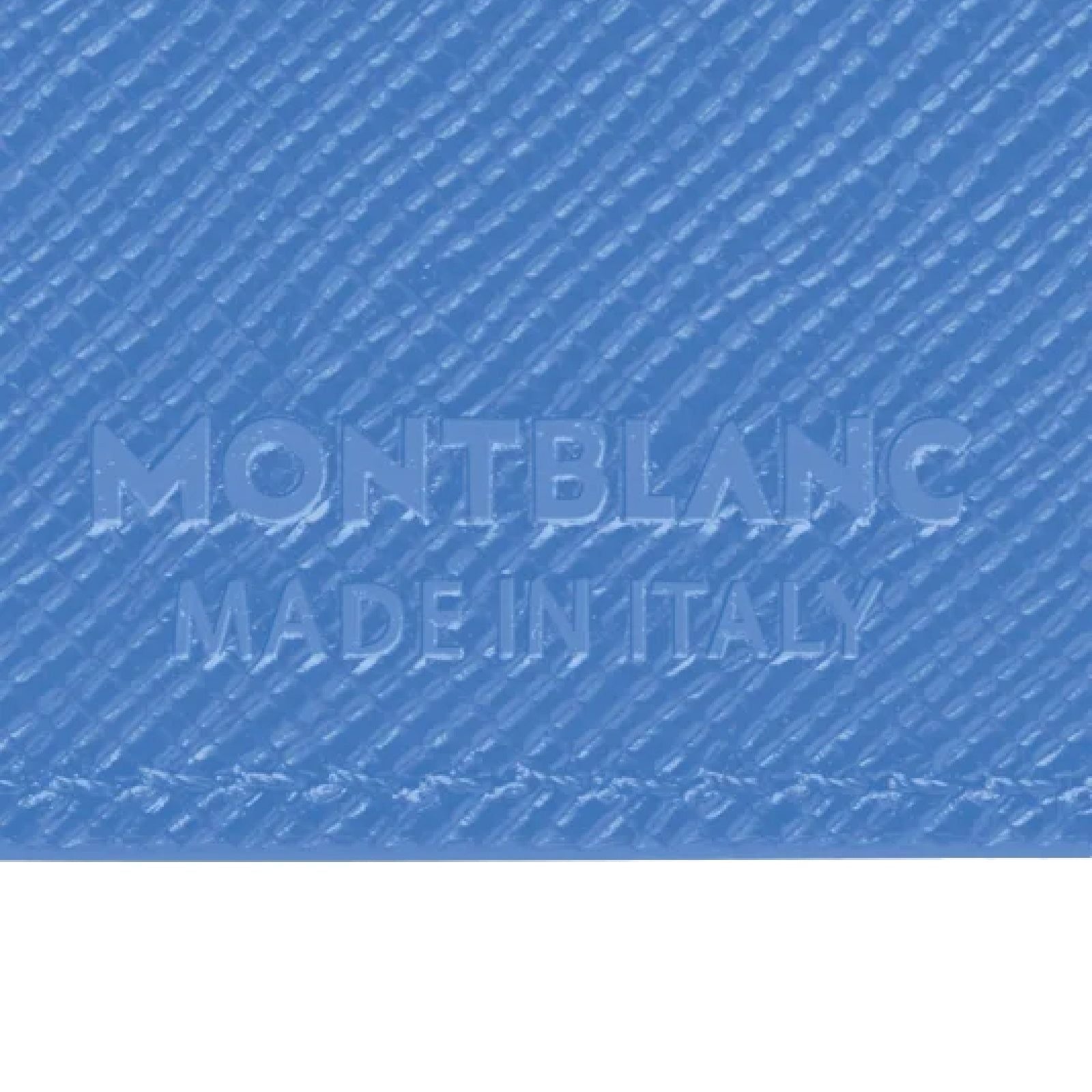 Porta carte uomo Montblanc Sartorial in pelle e tessuto azzurro con 5 aperture 198245-4