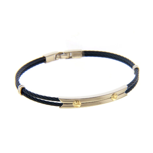 Bracciale rigido uomo JOY Gioielli Oro in acciaio blu e oro giallo e bianco