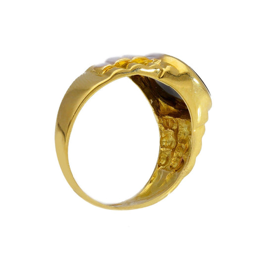 Anello chevalier uomo JOY Gioielli Oro in oro giallo con onice nera